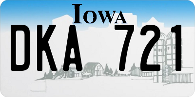IA license plate DKA721