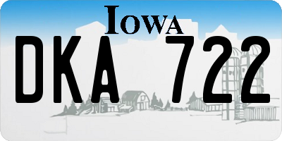 IA license plate DKA722