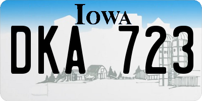 IA license plate DKA723