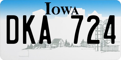 IA license plate DKA724