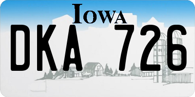 IA license plate DKA726