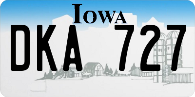 IA license plate DKA727