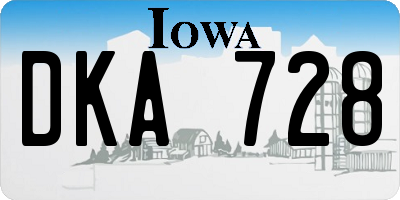 IA license plate DKA728