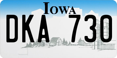 IA license plate DKA730