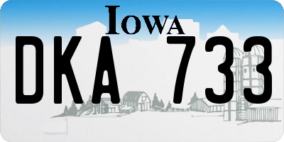 IA license plate DKA733
