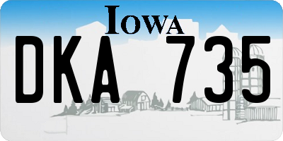 IA license plate DKA735