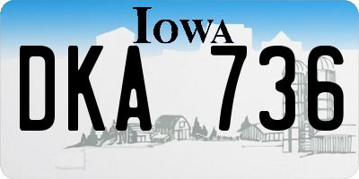 IA license plate DKA736
