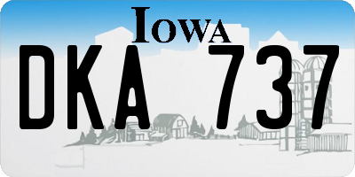 IA license plate DKA737