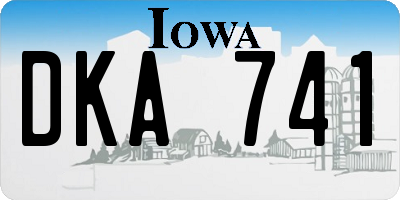 IA license plate DKA741