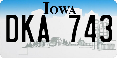 IA license plate DKA743