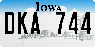 IA license plate DKA744