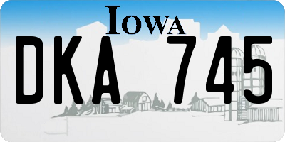 IA license plate DKA745