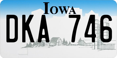 IA license plate DKA746