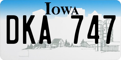IA license plate DKA747