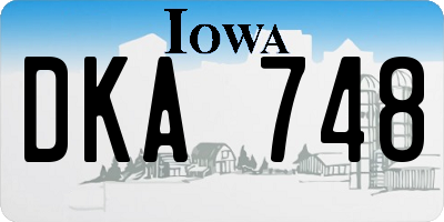 IA license plate DKA748