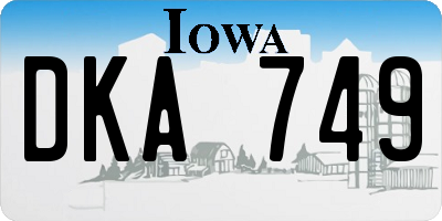 IA license plate DKA749