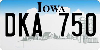 IA license plate DKA750