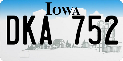 IA license plate DKA752