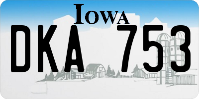 IA license plate DKA753