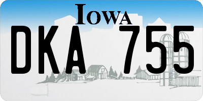 IA license plate DKA755