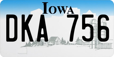 IA license plate DKA756