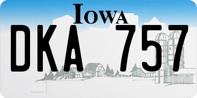 IA license plate DKA757