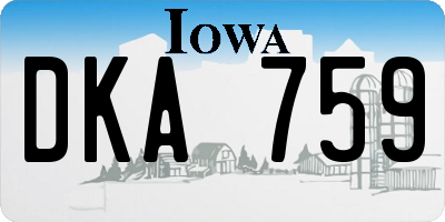 IA license plate DKA759