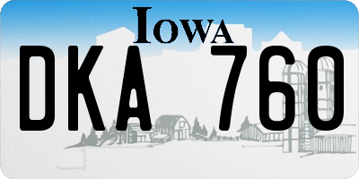 IA license plate DKA760