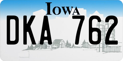 IA license plate DKA762