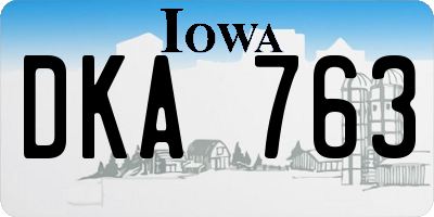 IA license plate DKA763