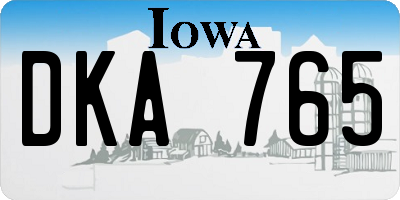 IA license plate DKA765