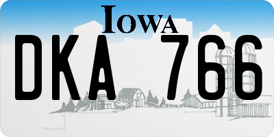 IA license plate DKA766