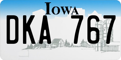 IA license plate DKA767