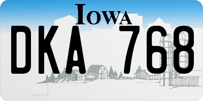 IA license plate DKA768