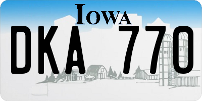 IA license plate DKA770