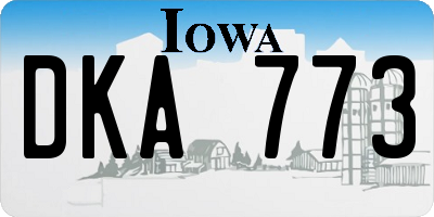 IA license plate DKA773