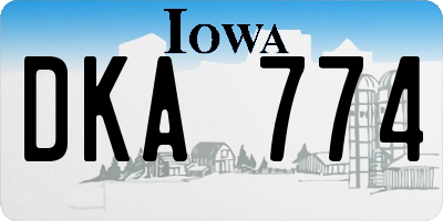 IA license plate DKA774