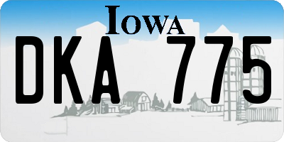IA license plate DKA775