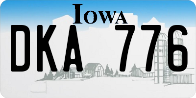IA license plate DKA776