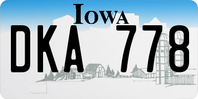 IA license plate DKA778