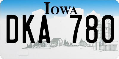 IA license plate DKA780