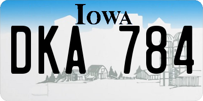 IA license plate DKA784