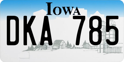 IA license plate DKA785