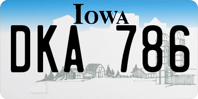 IA license plate DKA786