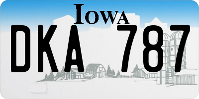 IA license plate DKA787