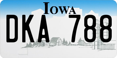 IA license plate DKA788