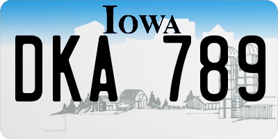 IA license plate DKA789