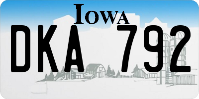 IA license plate DKA792