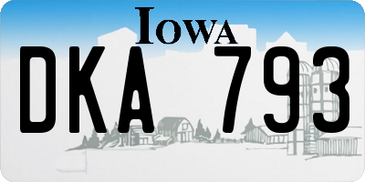 IA license plate DKA793