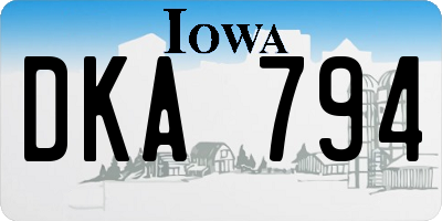 IA license plate DKA794